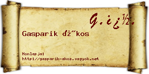 Gasparik Ákos névjegykártya